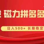 首发 磁力拼多多自撸 日入500+-梦帆创业网