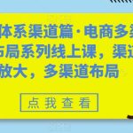 八大体系渠道篇·电商多渠道布局系列线上课，渠道放大，多渠道布局-梦帆创业网