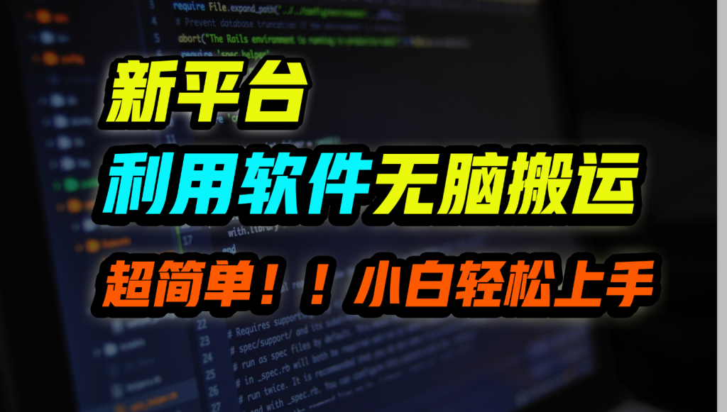新平台用软件无脑搬运，月赚10000+，小白也能轻松上手-梦帆创业网