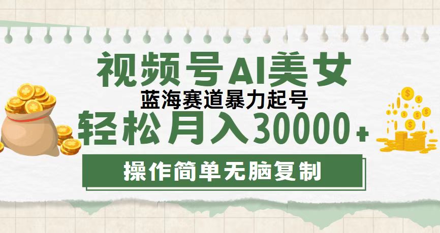 视频号AI美女跳舞，轻松月入30000+，蓝海赛道，流量池巨大，起号猛-梦帆创业网