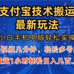 （13204期）支付宝分成技术搬运“最新玩法”（小白手机电脑轻松实操1小时） 轻松日...-梦帆创业网