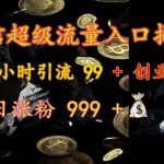 微信超级流量入口揭秘：一小时引流 99 + 创业粉，日涨粉 999 +-梦帆创业网
