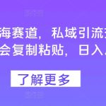 小红书蓝海赛道，私域引流交易，只需要会复制粘贴，日入几张-梦帆创业网