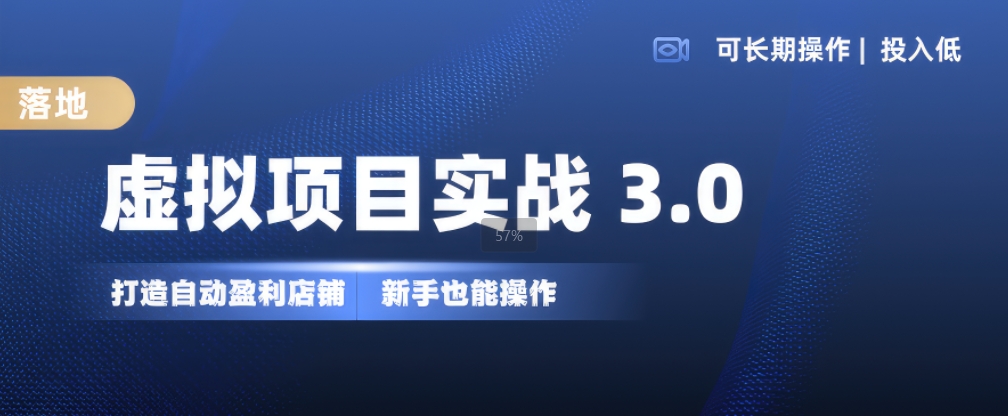 虚拟项目实战3.0，打造自动盈利店铺，可长期操作投入低，新手也能操作-梦帆创业网
