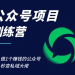 公众号项目训练营，30天做1个赚钱的公众号，秒变私域大佬-梦帆创业网