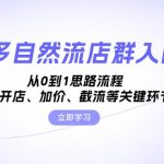 （13279期）多多自然流店群入门课，从0到1思路流程，涵盖开店、加价、截流等关键环节-梦帆创业网