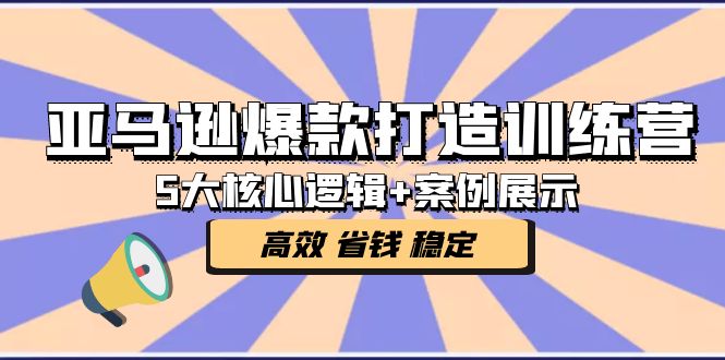亚马逊爆款打造训练营：5大核心逻辑+案例展示 打造爆款链接 高效 省钱 稳定-梦帆创业网