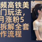（13319期）短视频高铁美女热门玩法，单月涨粉5万，拆解全套操作流程-梦帆创业网
