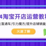 (13300期)2024淘宝开店运营教程:店铺诊断/直通车/引力魔方/提升店铺销量/快速盈利-梦帆创业网