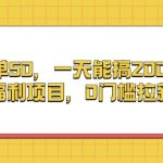 （13295期）一单50，一天能搞2000+，福利项目，0门槛拉新-梦帆创业网