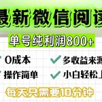 （13206期）微信自撸阅读升级玩法，只要动动手每天十分钟，单号一天800+，简单0零...-梦帆创业网