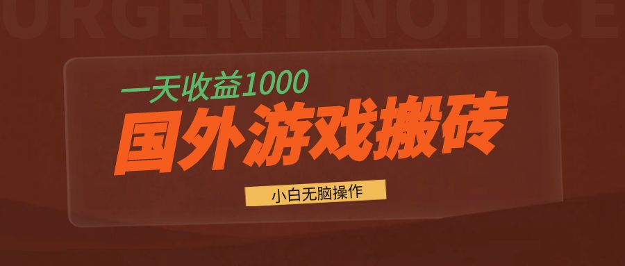 （13321期）国外游戏全自动搬砖，一天收益1000+ 小白无脑操作-梦帆创业网