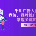 （13304期）千川广告入门指南｜竞价、品牌推广基础教学，掌握关键知识点-梦帆创业网