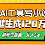 （13232期）AI工具写小说，一键生成120万字，躺着也能赚，月入2w+-梦帆创业网