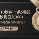 （13214期）一条广告十秒钟 一条五毛钱 日入300+ 小白也能上手-梦帆创业网