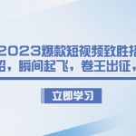 2023爆款短视频致胜招法，学会一招，瞬间起飞，卷王出征，寸草不生-梦帆创业网