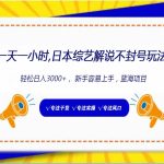 日本综艺解说不封号玩法，轻松日入1000+，全新赛道-梦帆创业网