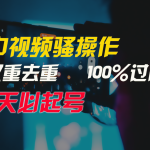 中视频骚操作，双重去重100%过原创，3天比必起号，简单无脑，月入3W+-梦帆创业网