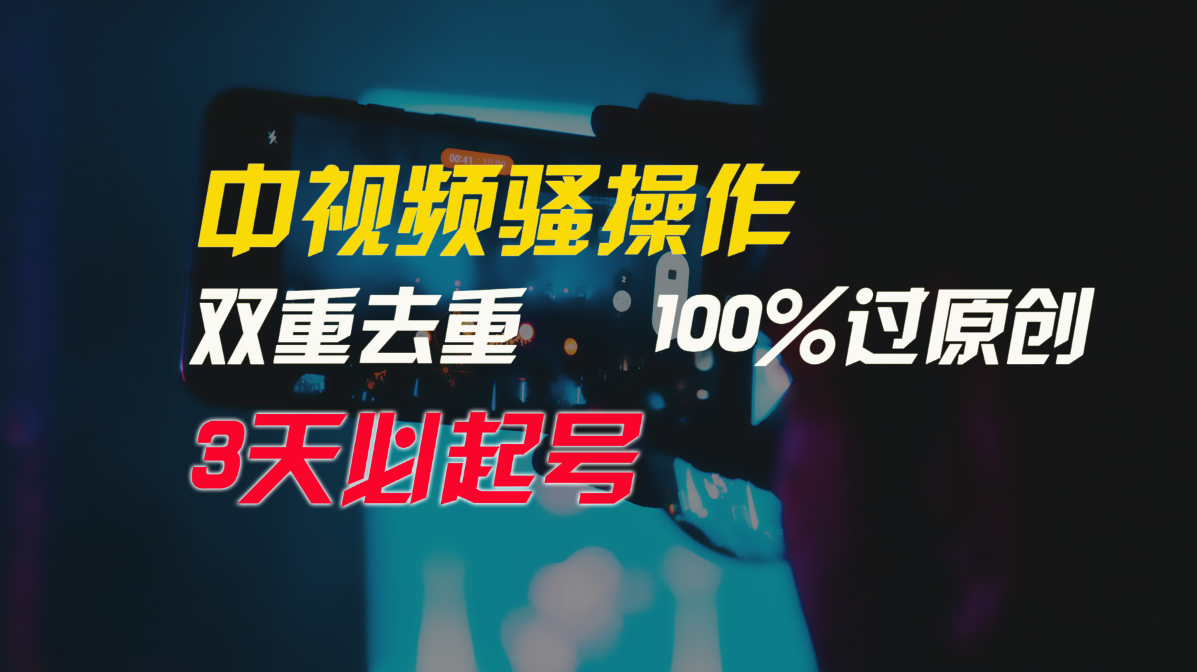 中视频骚操作，双重去重100%过原创，3天比必起号，简单无脑，月入3W+-梦帆创业网