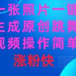 一张照片，一键生成原创跳舞视频 操作简单涨粉快-梦帆创业网