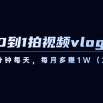 从0到1拍视频vlog-变现课，5分钟每天，每月多赚1W（22节课）-梦帆创业网