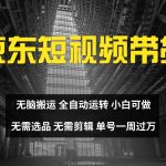 京东短视频达人带货，无脑搬运，无需选品，矩阵操作，单号一周过万-梦帆创业网