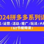 2024拼多多系列课：基础/运营/活动/推广/玩法/大模块（62节视频课）-梦帆创业网