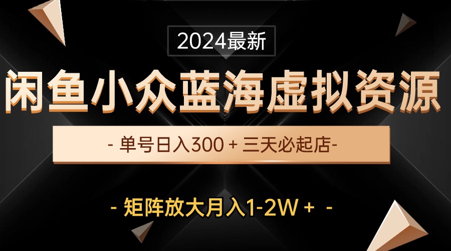 （10336期）最新闲鱼小众蓝海虚拟资源，单号日入300＋，三天必起店，矩阵放大月入1-2W-梦帆创业网