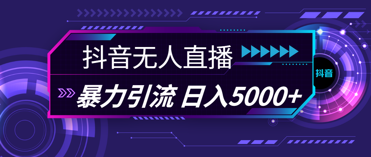 抖音无人直播，暴利引流，日入5000+-梦帆创业网