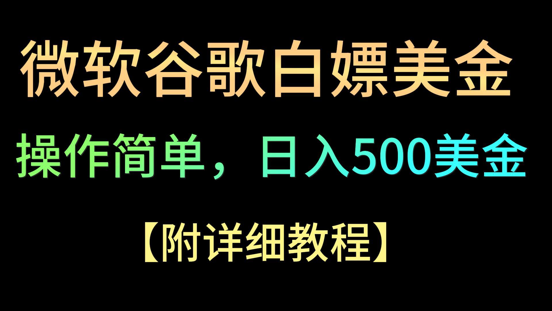 微软谷歌项目3.0，轻松日赚500+美金，操作简单，小白也可轻松入手！-梦帆创业网