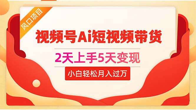 （10807期）2天上手5天变现视频号Ai短视频带货0粉丝0基础小白轻松月入过万-梦帆创业网