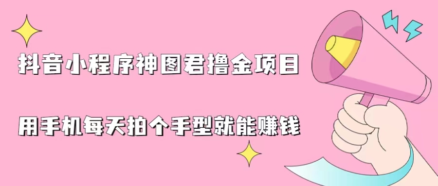抖音小程序神图君撸金项目，用手机每天拍个手型挂载一下小程序就能赚钱-梦帆创业网