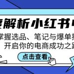 深度解析小红书电商：掌握选品、笔记与爆单技巧，开启你的电商成功之路-梦帆创业网