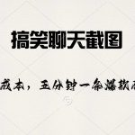 （10318期）搞笑聊天截图，五分钟一条原创爆款，日入1000+-梦帆创业网