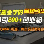 花重金学的闲鱼引流法，日引流300+创业粉，每天5000+收益，两年实现财务自由-梦帆创业网