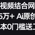 AI美女视频结合网盘拉新，日收5万+两分钟一条Ai原创视频，0成本0门槛送工具-梦帆创业网
