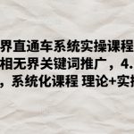 2024无界直通车系统实操课程，带你学会万相无界关键词推广，4.0升级版，系统化课程 理论+实操-梦帆创业网