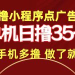 （9956期）0撸小程序点广告   单机日撸35+ 多机器多撸 做了就一定有-梦帆创业网