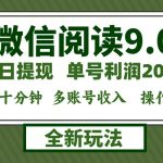 微信阅读9.0新玩法，每天十分钟，单号利润200+，简单0成本，当日就能提…-梦帆创业网
