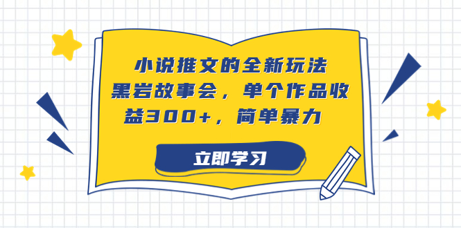小说推文的全新玩法，黑岩故事会，单个作品收益300+，简单暴力-梦帆创业网