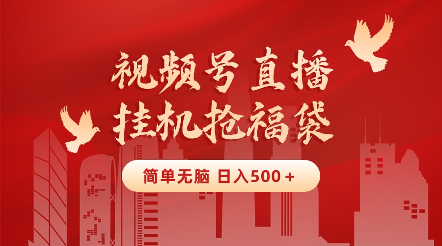最新视频号直播挂机抢福袋项目，简单无脑，批量产出实物，轻松日入500＋-梦帆创业网