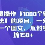 快手批量操作《1000个野路子信息差玩法》的项目,一分钟做一个视频一个图文,不封号,日引流150+【揭秘】-梦帆创业网