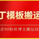 老丁模板搬运术：抖音90万粉丝博主搬运技术-梦帆创业网