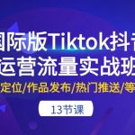 国际版Tiktok抖音运营流量实战班：账号定位/作品发布/热门推送/等等（13节）-梦帆创业网