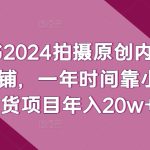 小红书2024拍摄原创内容打造百万店铺，一年时间靠小红书带货项目年入20w+-梦帆创业网