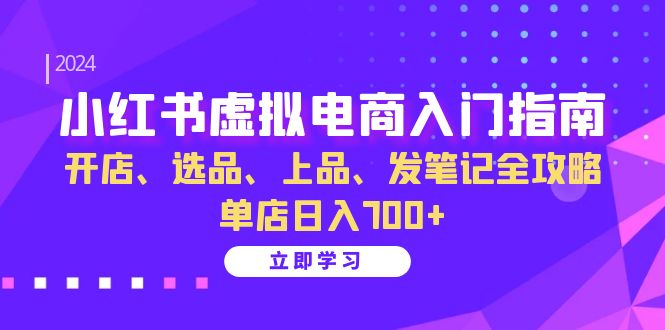 小红书虚拟电商入门指南：开店、选品、上品、发笔记全攻略 单店日入700+-梦帆创业网