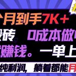 (9187期)半个月收益7K+,无脑搬砖,0成本做中间商,转手就赚钱,一单上百块,单…-梦帆创业网