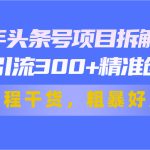 24年头条号项目拆解爆文，日均引流300+精准创业粉，全程干货，粗暴好用-梦帆创业网