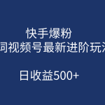 快手爆粉，单词视频号最新进阶玩法，日收益500+（教程+素材）-梦帆创业网