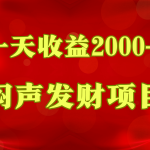 闷声发财，一天收益2000+，到底什么是赚钱，看完你就知道了-梦帆创业网